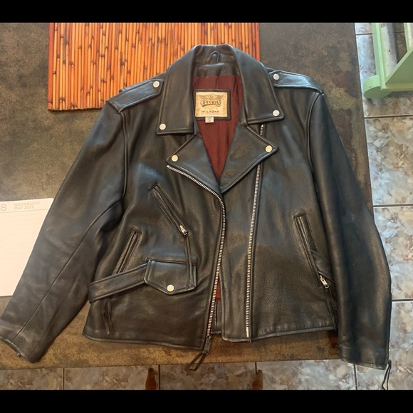 Authentic leather biker jacket. - Picture 1 of 9